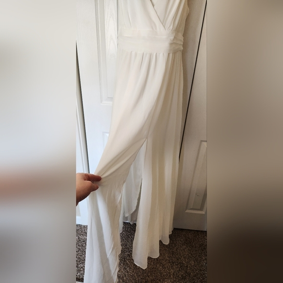 Lulus heavenly hues white long maxi dress formal wedding nwot dress size 2x - Picture 6 of 9